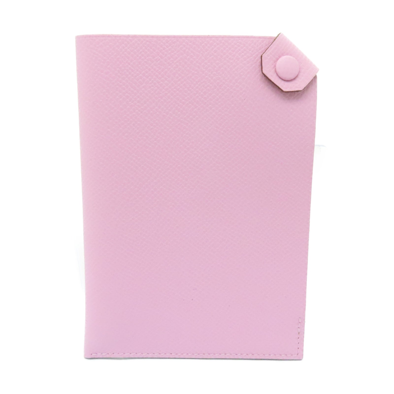 HERMES Epsom皮革Passbook Holder銀扣護照套Mauve Sylvestre粉紅色