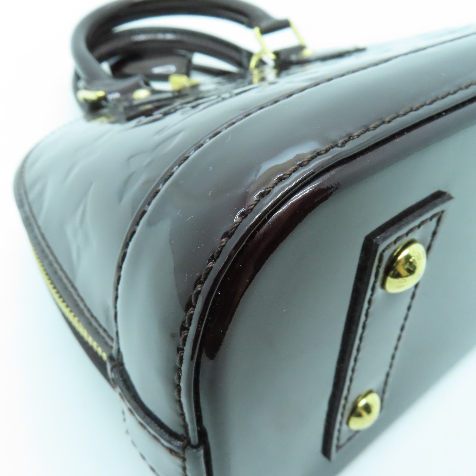 LOUIS VUITTON 【激減優惠】Vernis Alma BB金扣手挽肩背兩用袋啡色