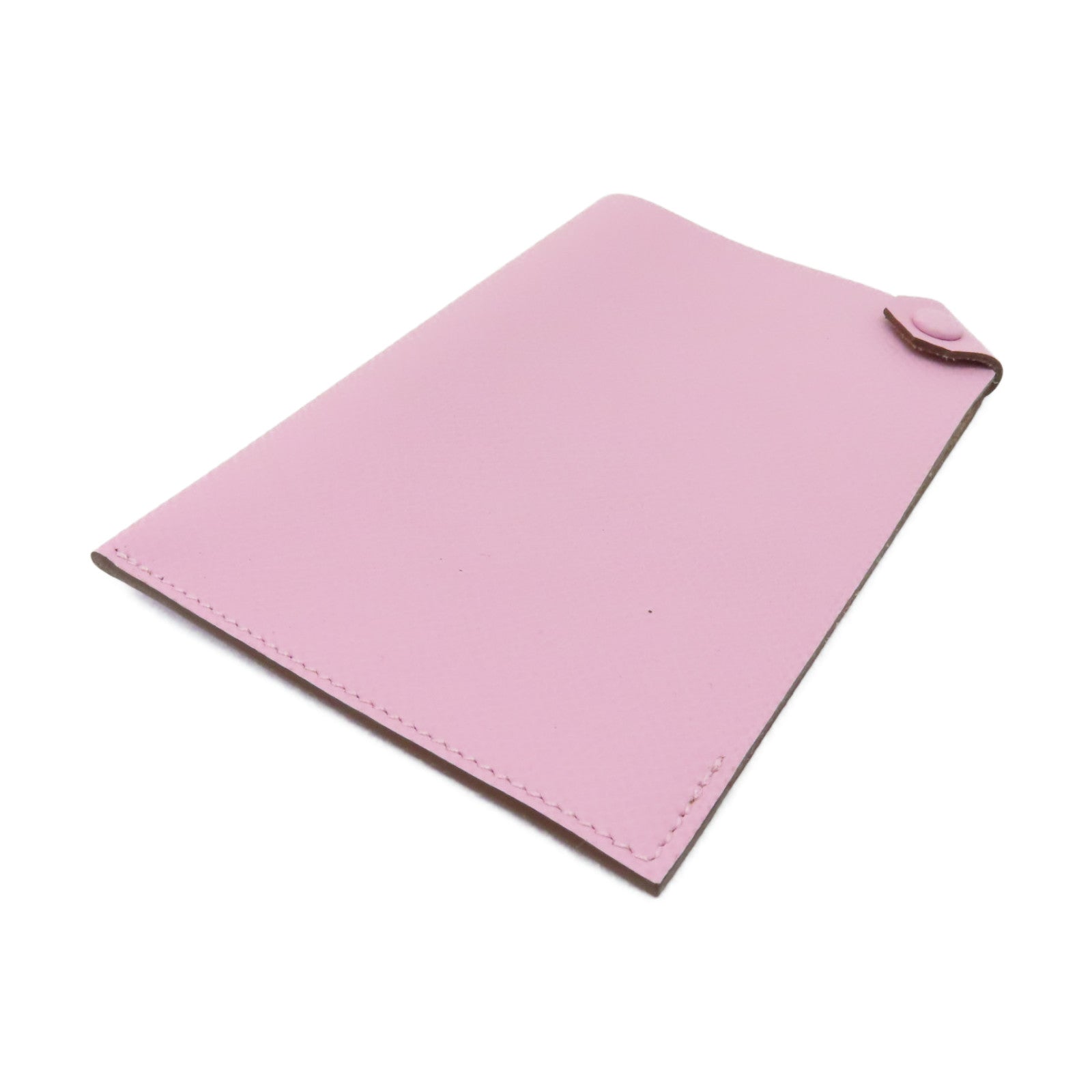 HERMES Epsom皮革Passbook Holder銀扣護照套Mauve Sylvestre粉紅色