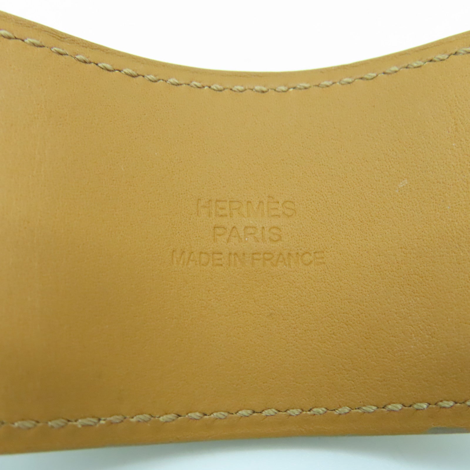 HERMES 【激減優惠】牛皮皮革/金屬CDC Bangle銀扣手鐲白色