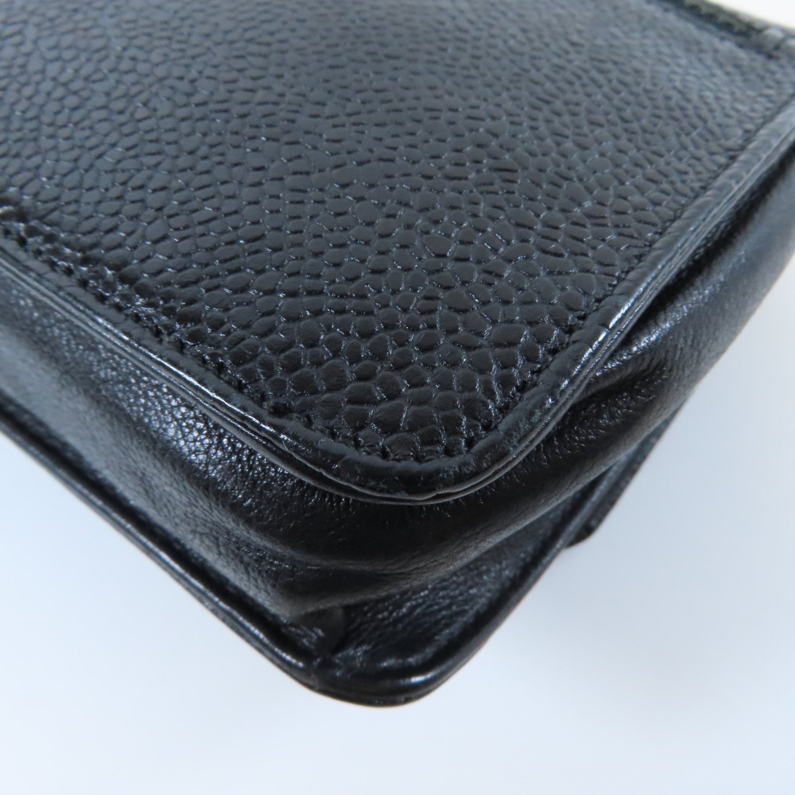 CHANEL Caviar皮革Chain Shoulder Bag金扣肩背袋黑色