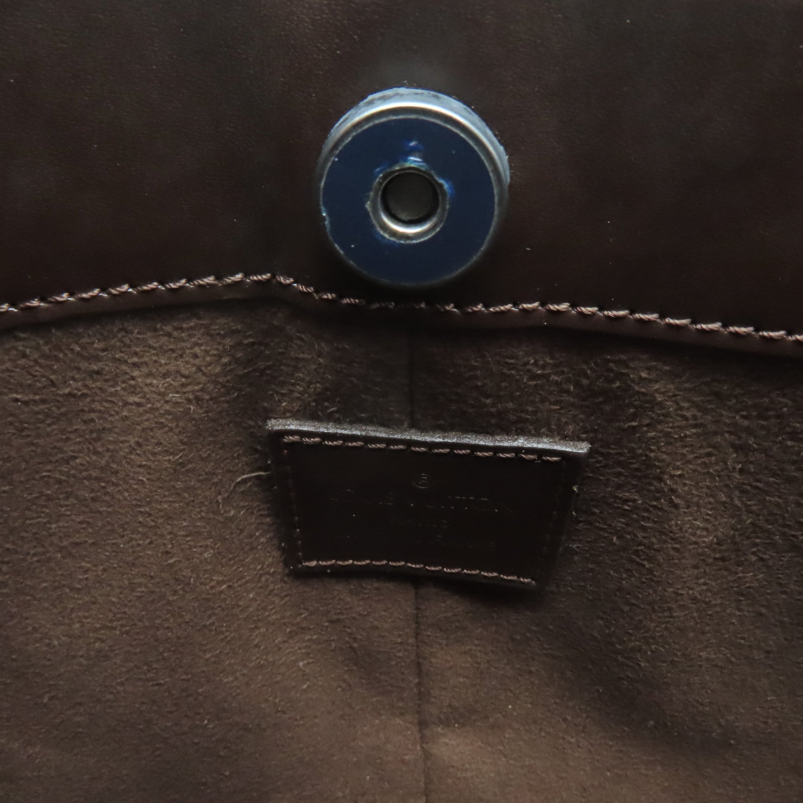 LOUIS VUITTON Epi Pochette Demi Lune銀扣手挽袋啡色