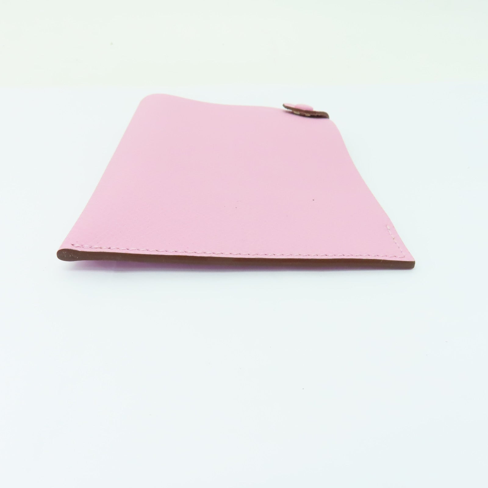HERMES Epsom皮革Passbook Holder銀扣護照套Mauve Sylvestre粉紅色