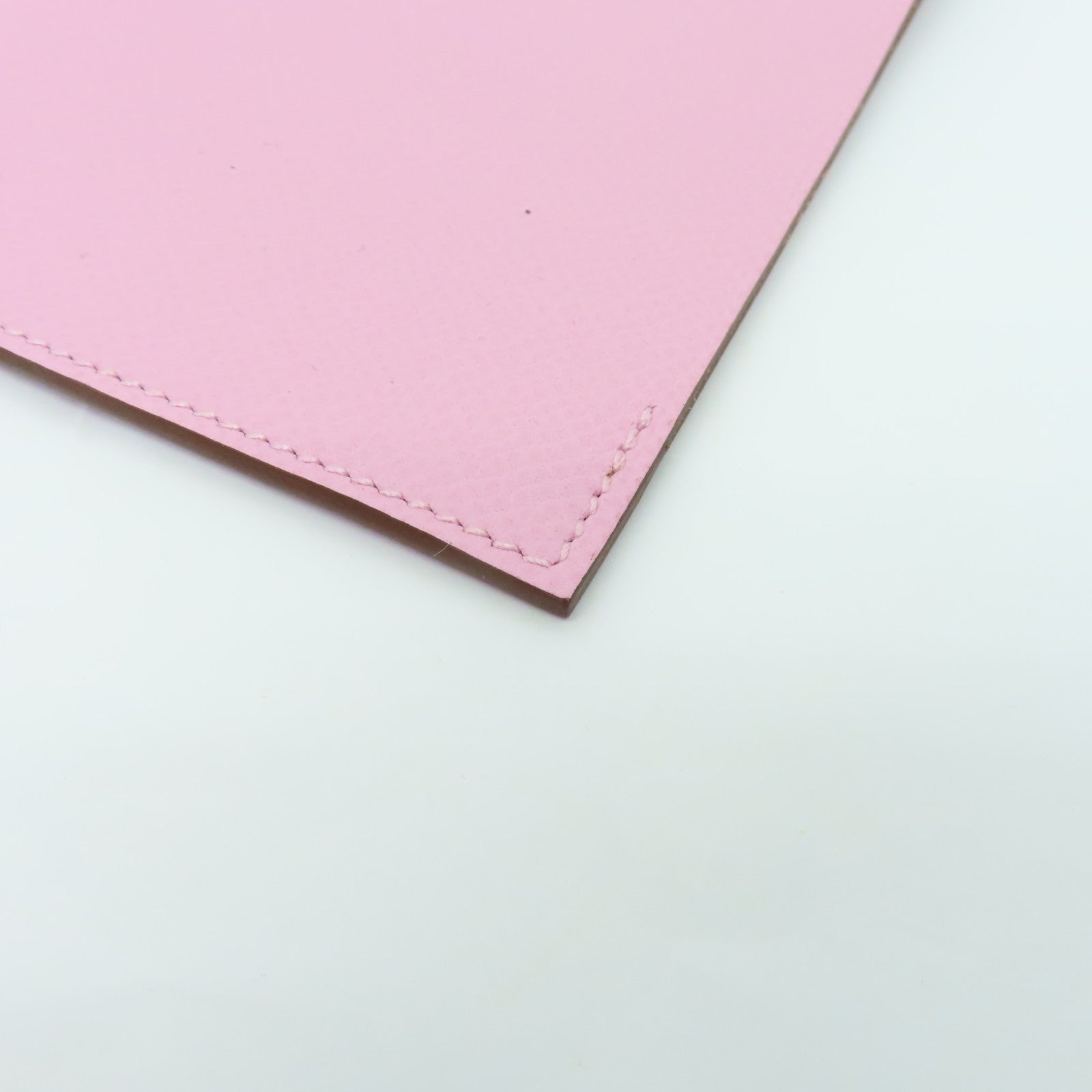 HERMES Epsom皮革Passbook Holder銀扣護照套Mauve Sylvestre粉紅色