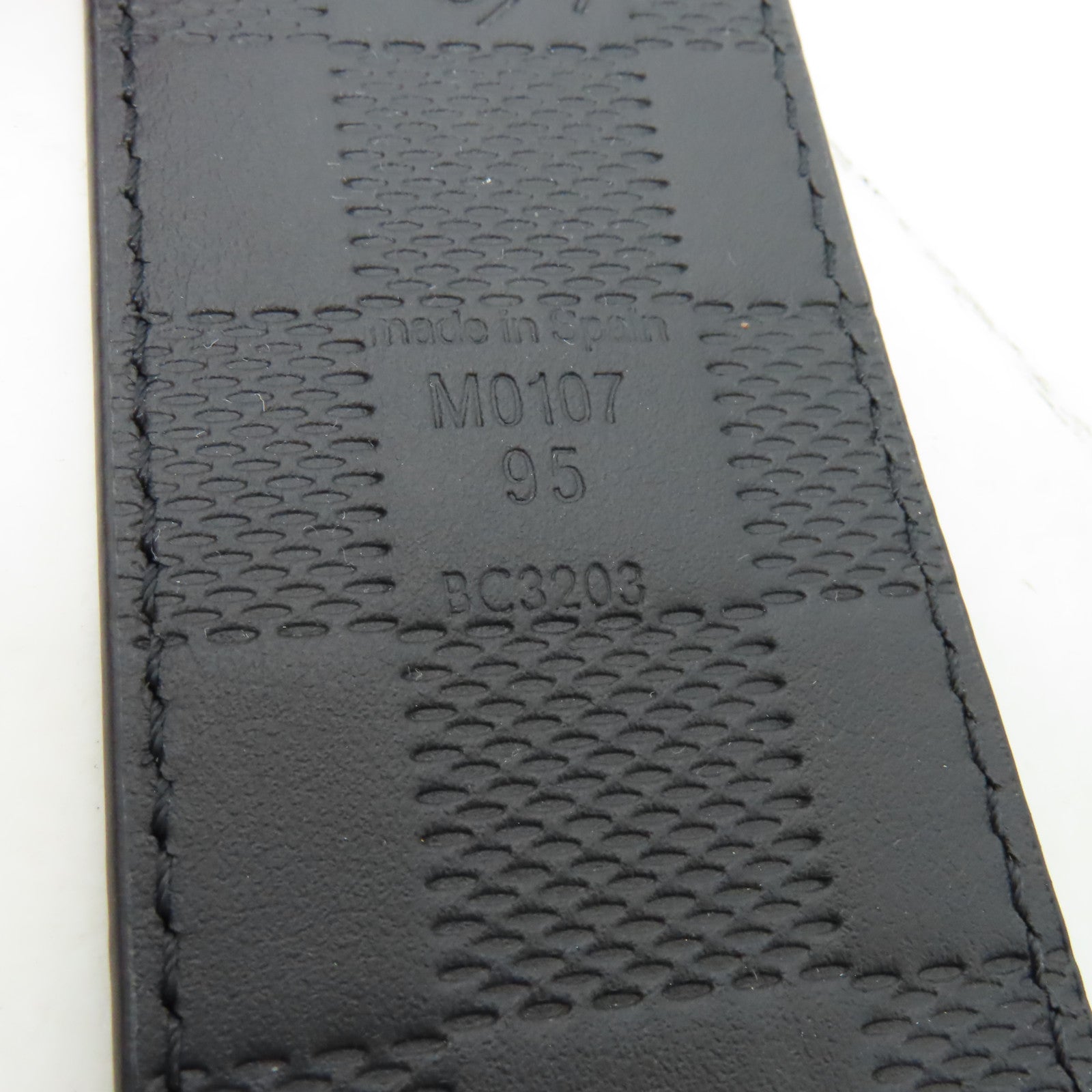 LOUIS VUITTON Damier Infini Reversible Belt銀扣皮帶黑白/灰色