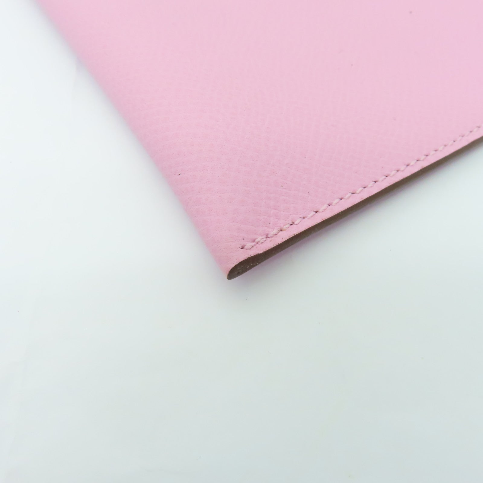 HERMES Epsom皮革Passbook Holder銀扣護照套Mauve Sylvestre粉紅色
