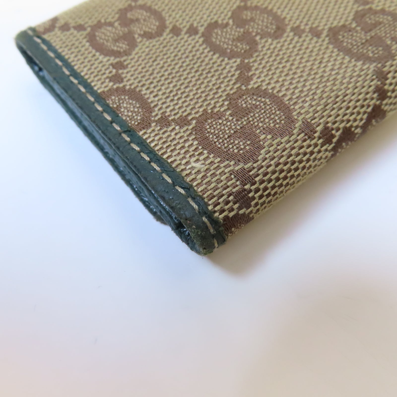 GUCCI 帆布Key Holder銀扣鎖匙包啡色/綠色