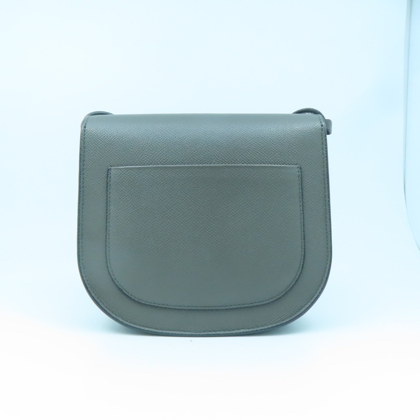 CELINE Trotter Gold Buckle Shoulder Bag in Cowhide Leather Gray