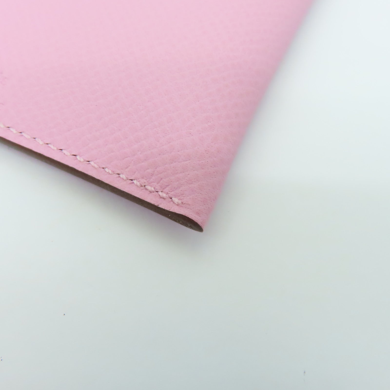 HERMES Epsom皮革Passbook Holder銀扣護照套Mauve Sylvestre粉紅色