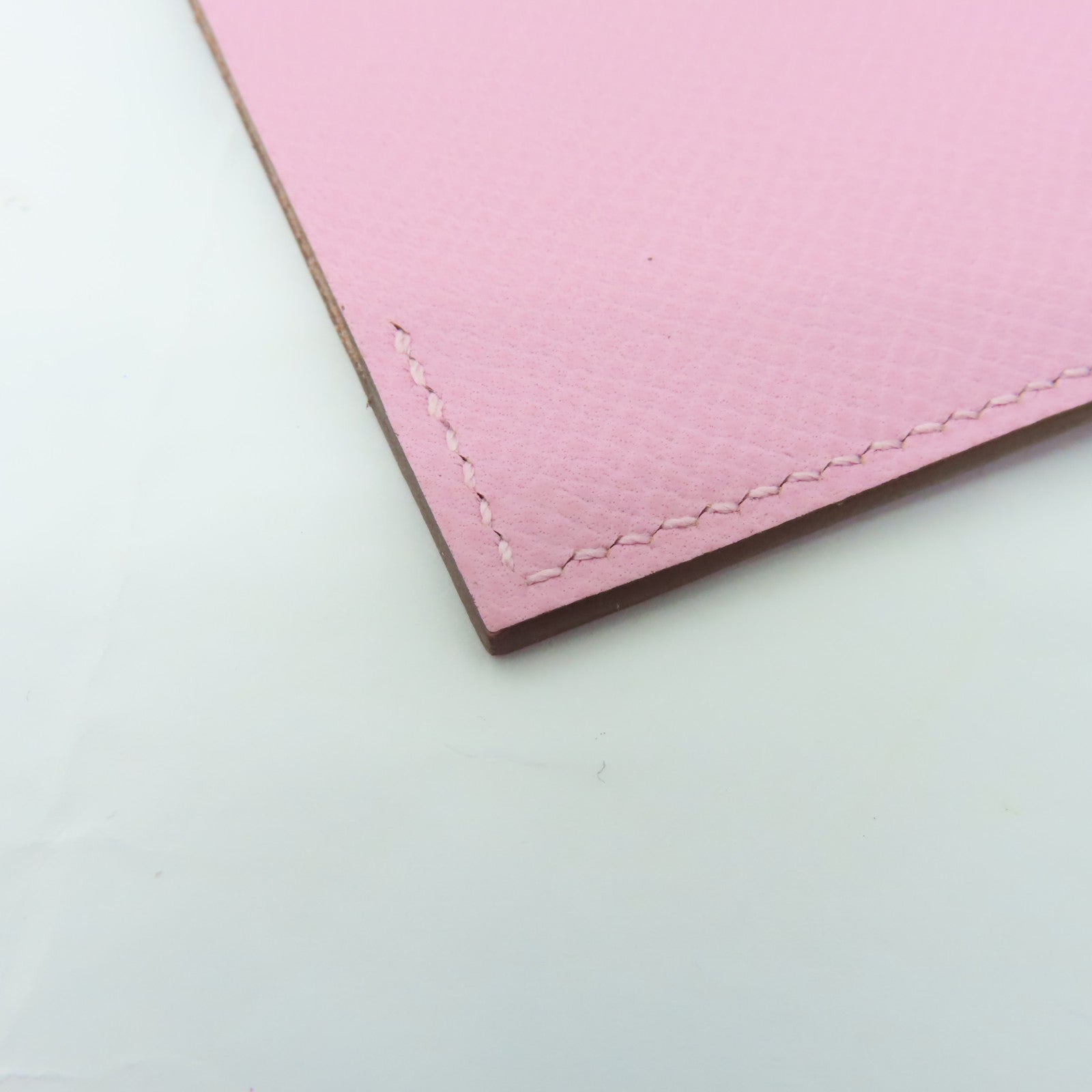 HERMES Epsom皮革Passbook Holder銀扣護照套Mauve Sylvestre粉紅色