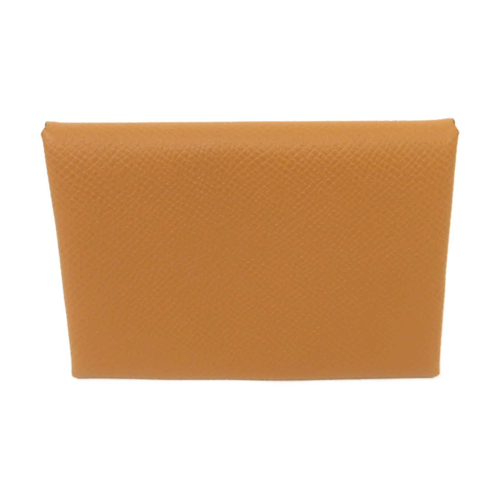 HERMES Epsom皮革Duo Card Case銀扣卡片套棕色