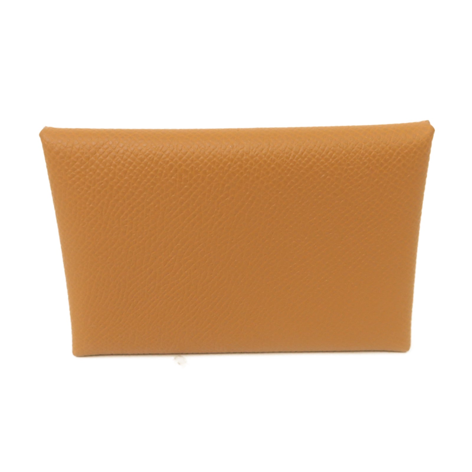 HERMES Epsom皮革Duo Card Case銀扣卡片套棕色