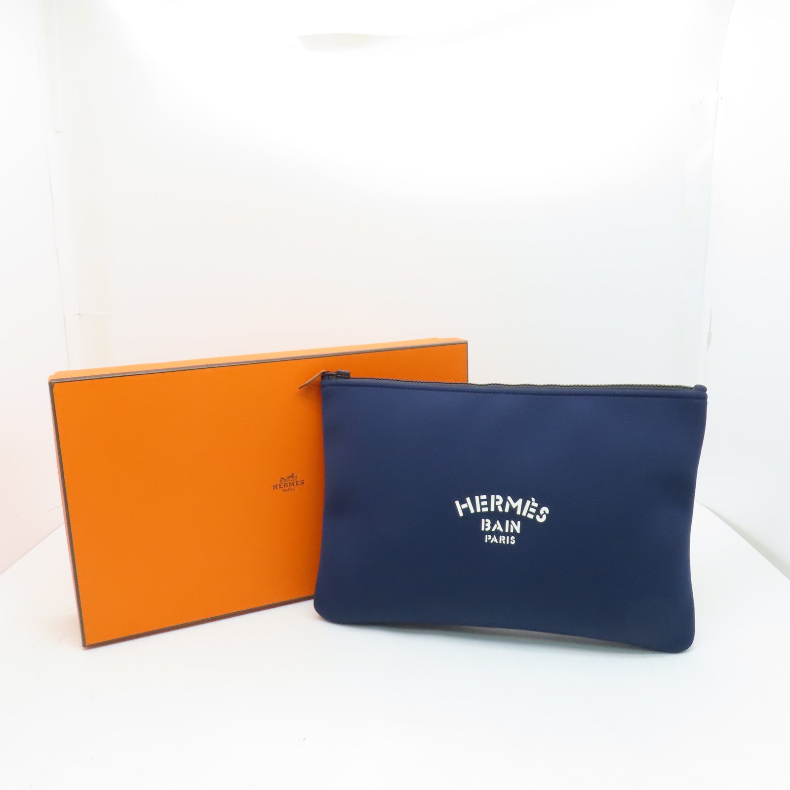 HERMES 【激減優惠】Polyester Clutch手拿包藍色