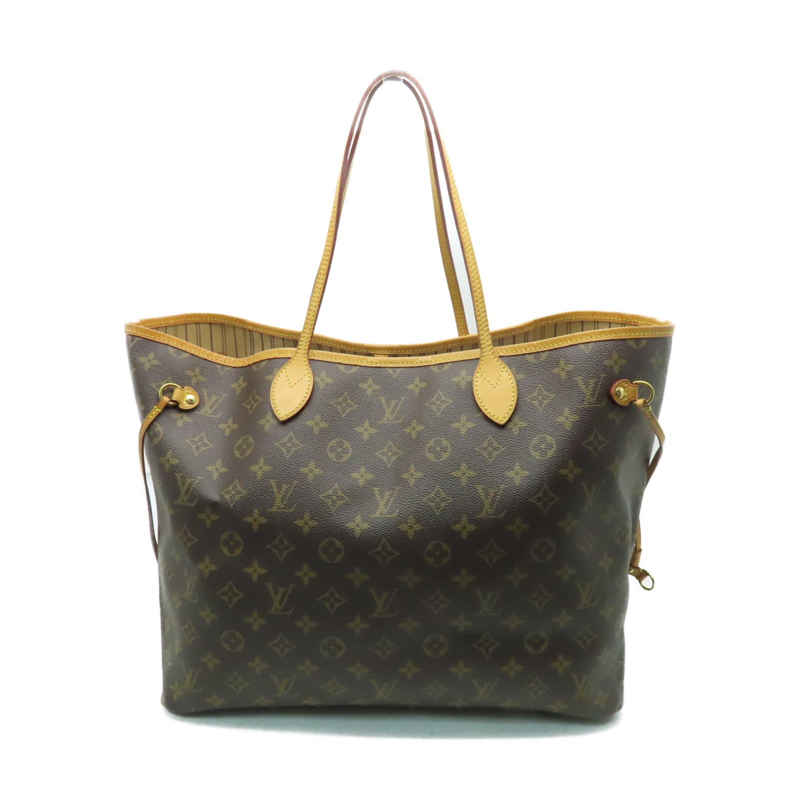 LOUIS VUITTON Monogram Neverfull GM金扣手挽袋啡色