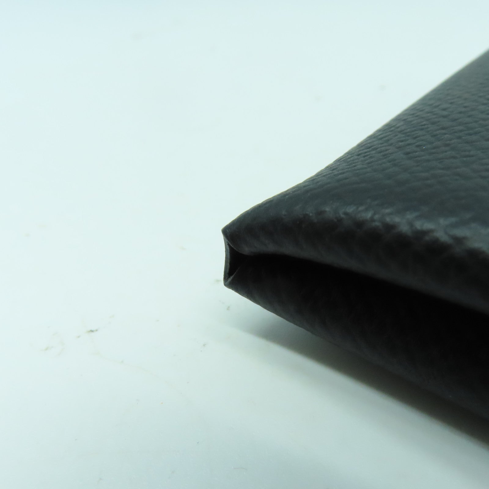 HERMES Epsom皮革Calvi Duo銀扣卡片套Noir黑色