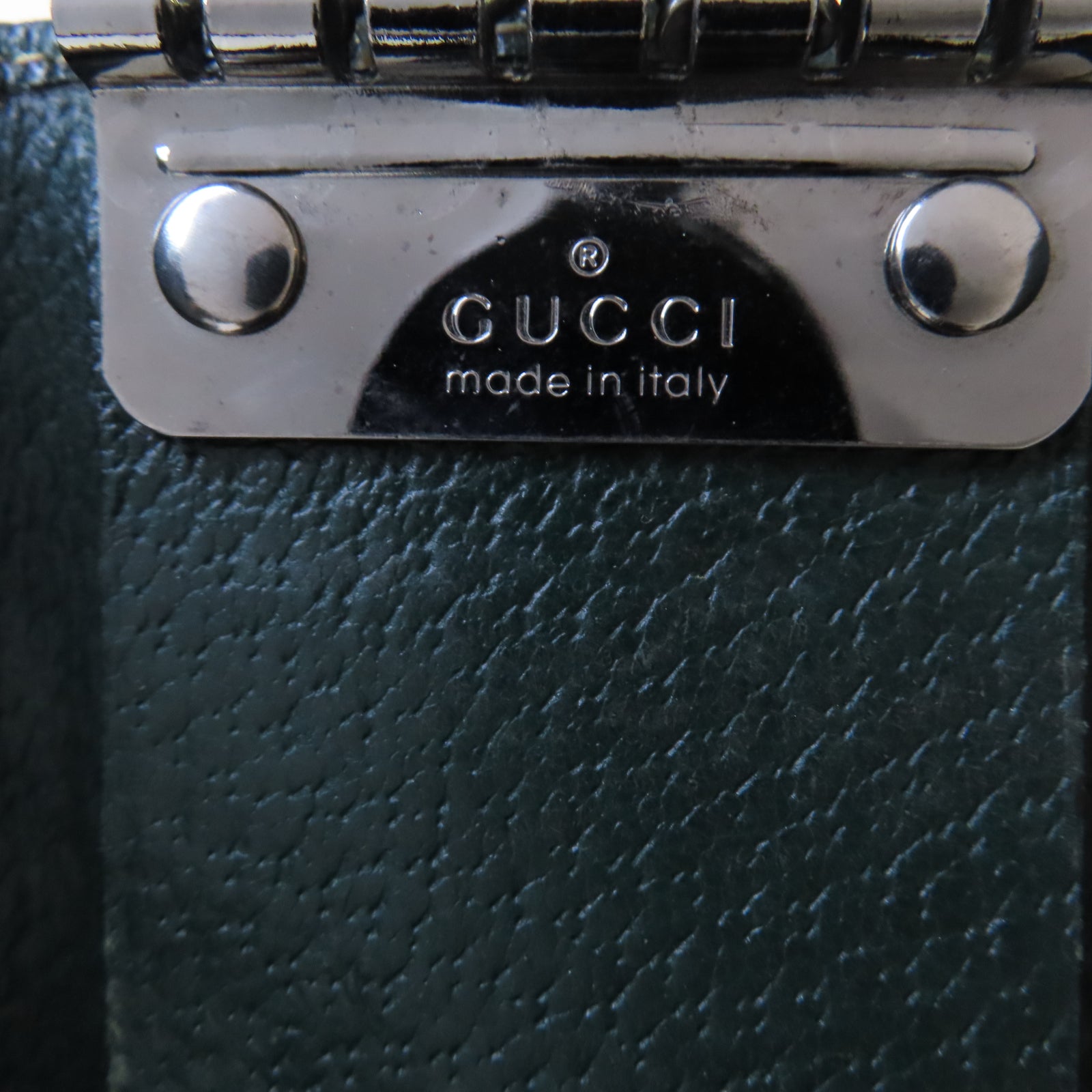GUCCI 帆布Key Holder銀扣鎖匙包啡色/綠色