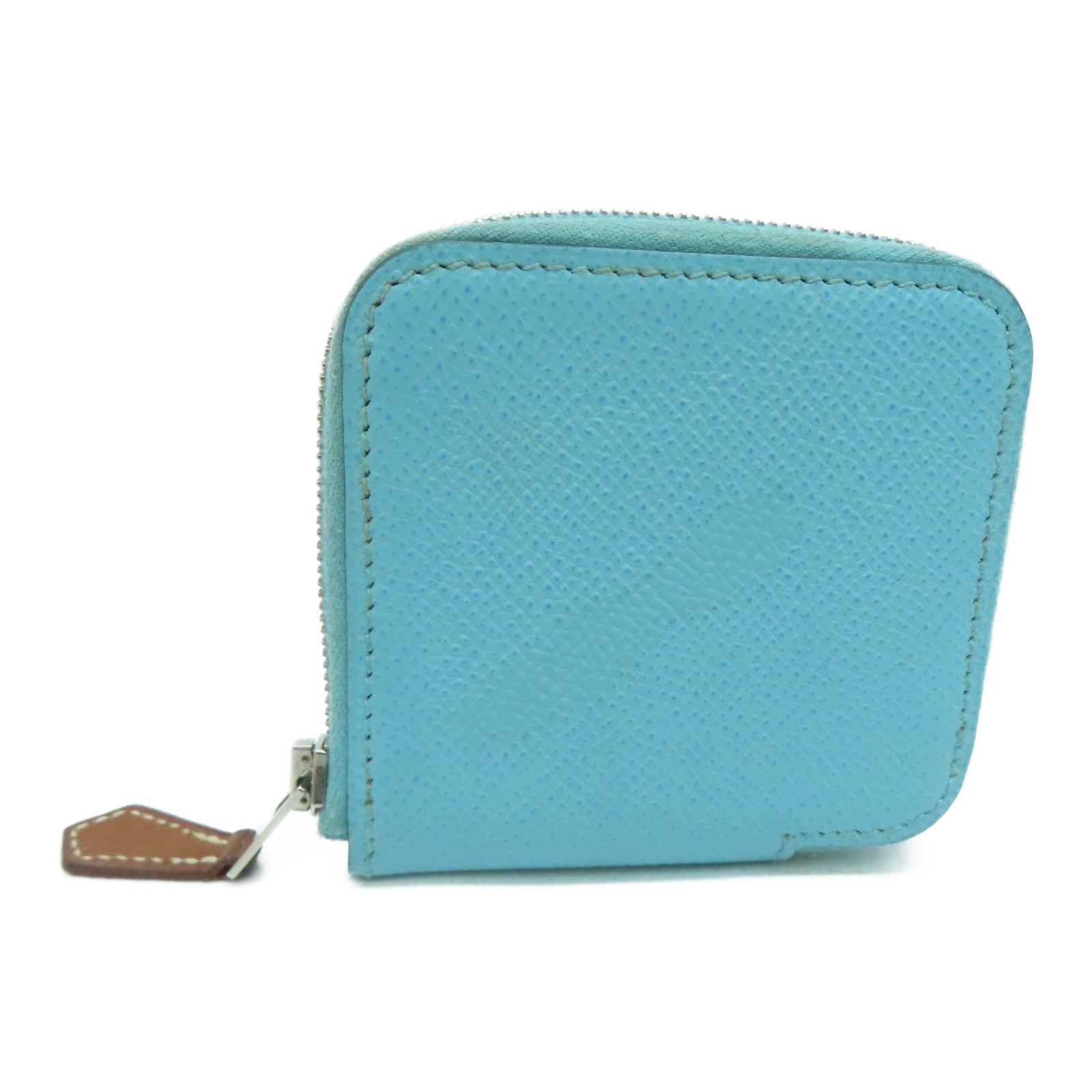 HERMES 【激減優惠】Epsom皮革Silk In Change Purse銀扣零錢包藍色