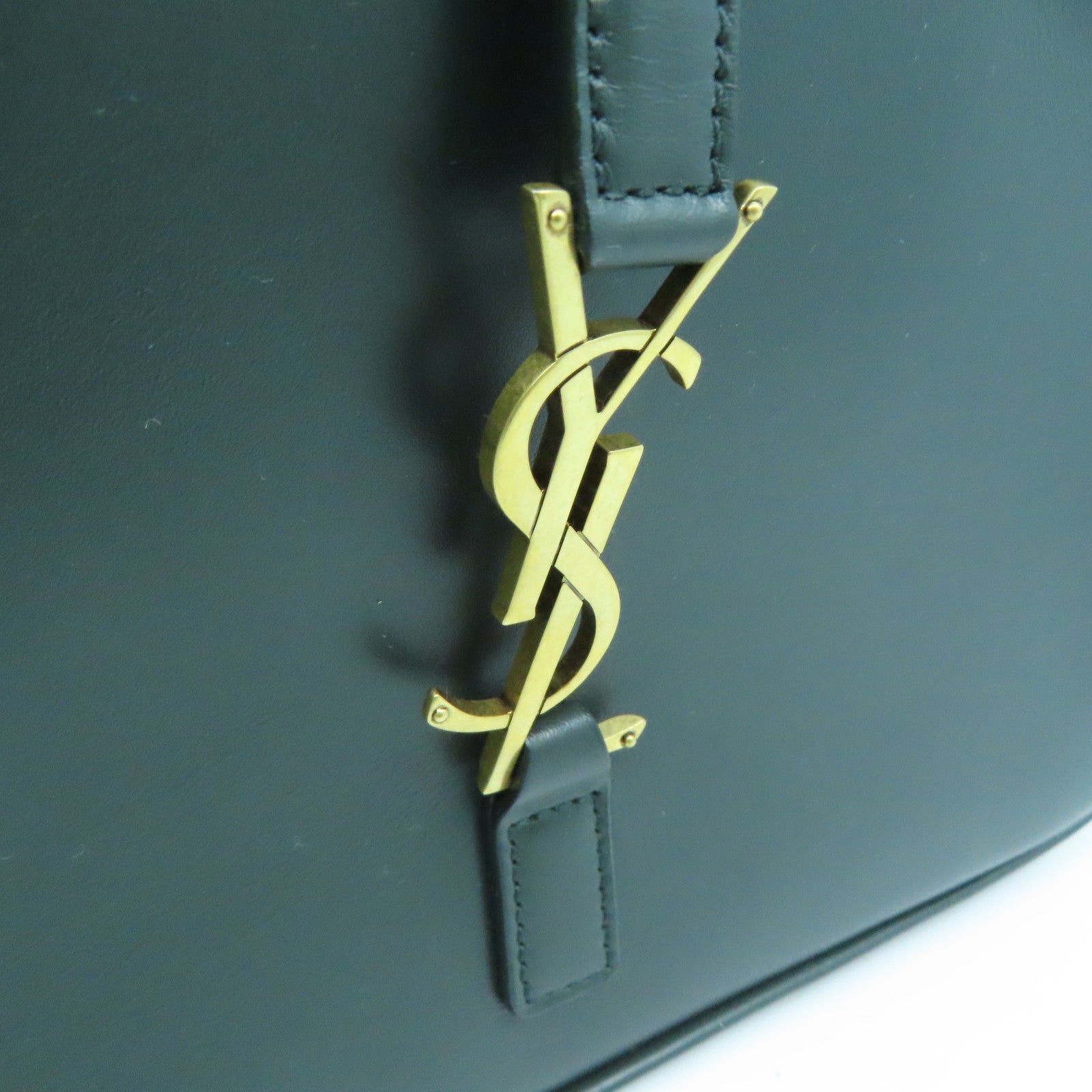 SAINT LAURENT 牛皮皮革Shoulder Bag金扣肩背袋绿色