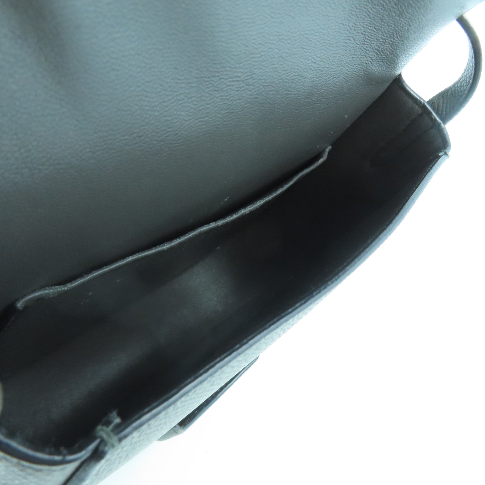 CELINE Trotter Gold Buckle Shoulder Bag in Cowhide Leather Gray