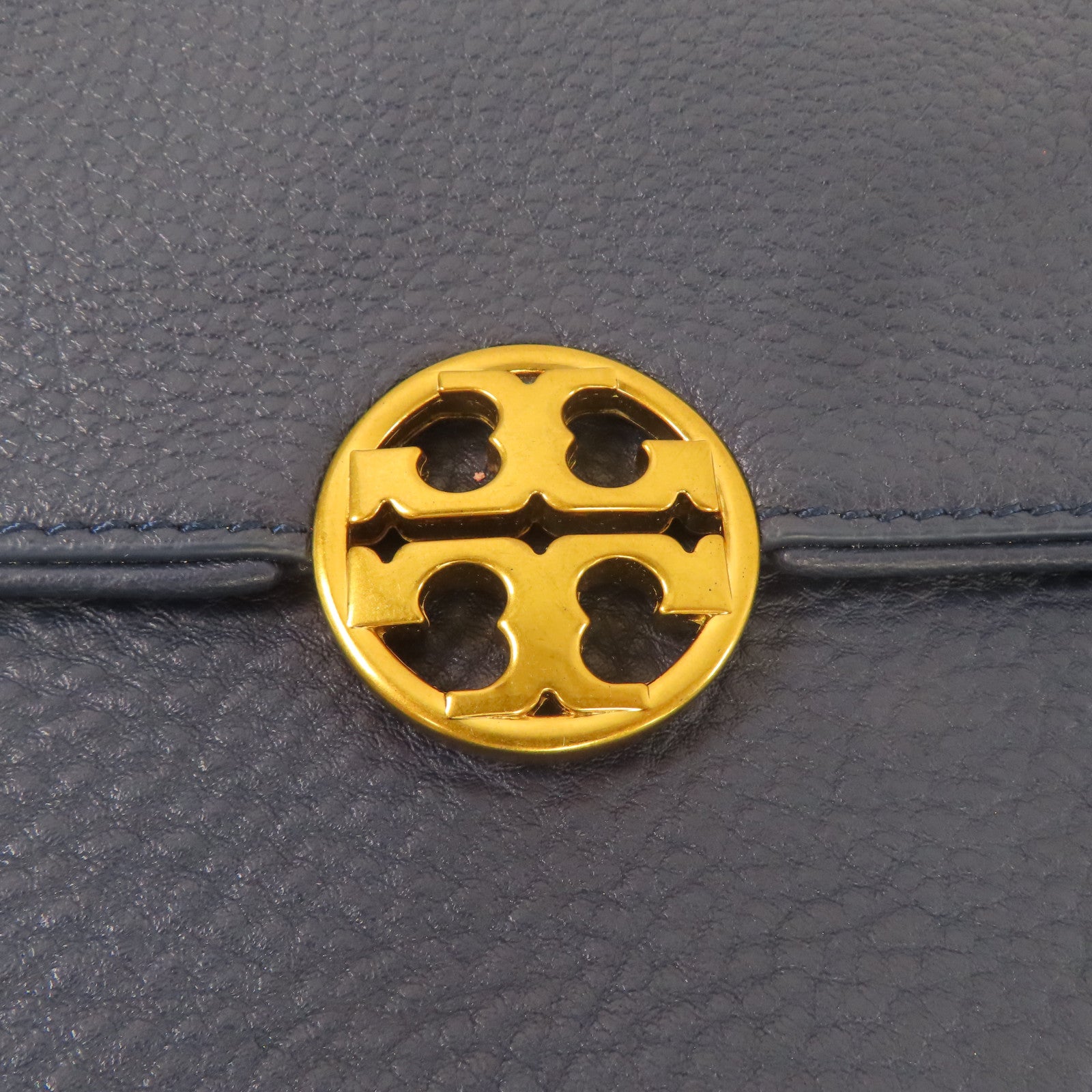 Tory Burch 牛皮皮革Shoulder Bag金扣鏈帶肩背袋藍色