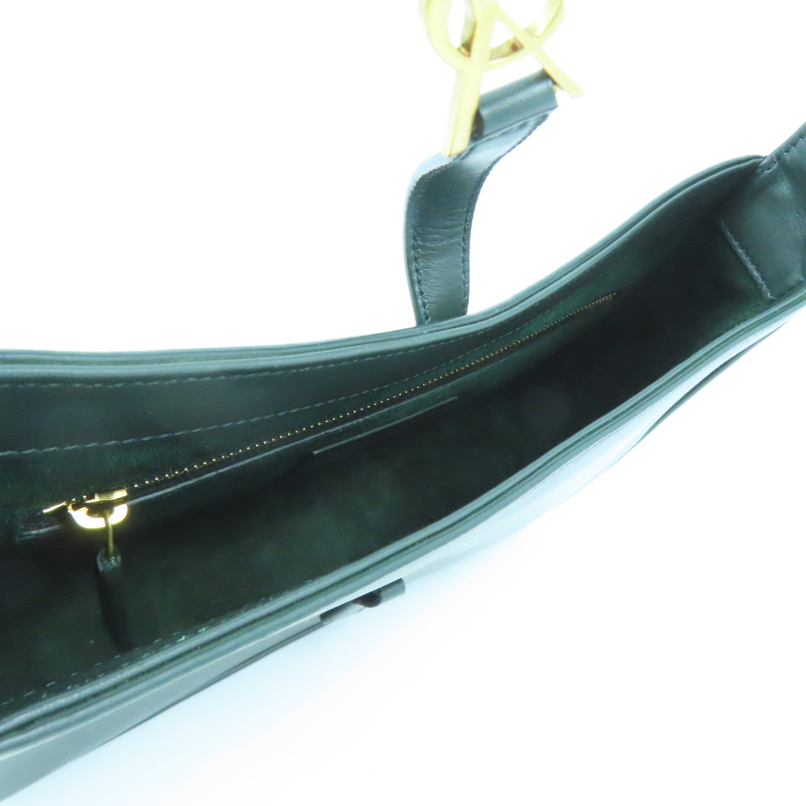 SAINT LAURENT 牛皮皮革Shoulder Bag金扣肩背袋绿色