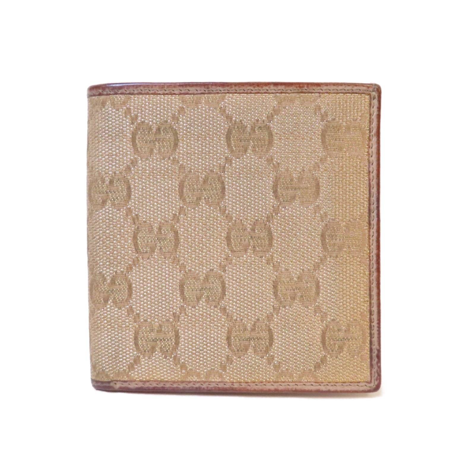 GUCCI 帆布Wallet錢包米色/金色