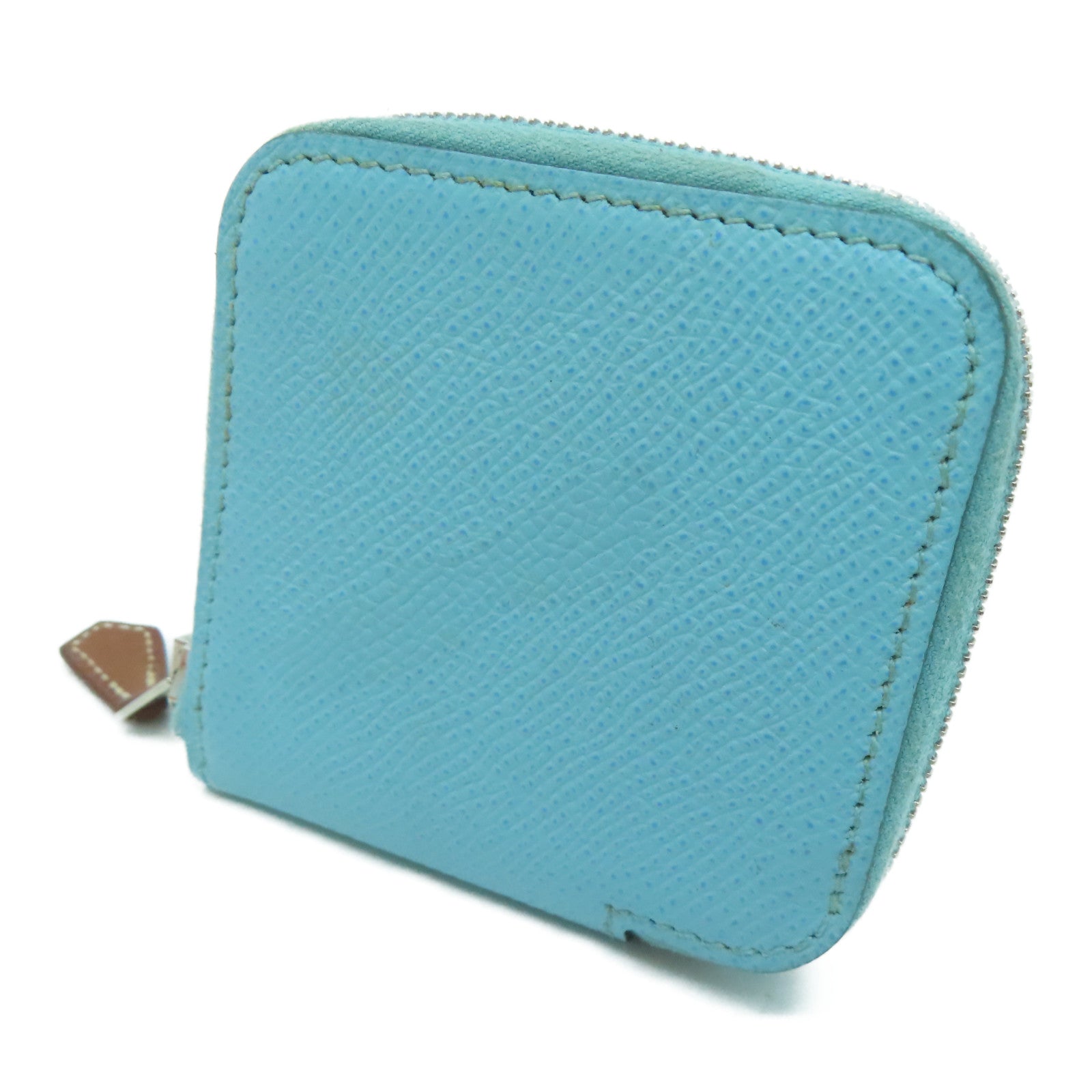 HERMES 【激減優惠】Epsom皮革Silk In Change Purse銀扣零錢包藍色