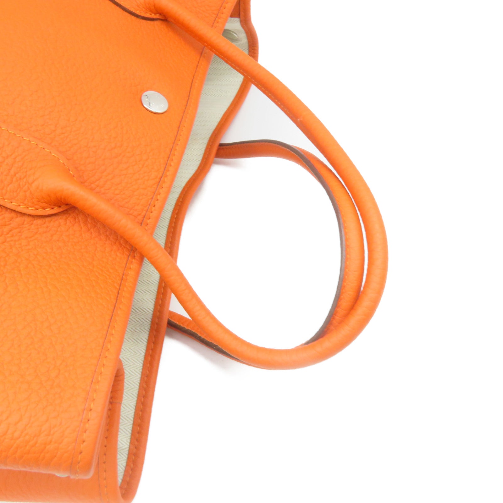 HERMES 【激減優惠】Negonda皮革Garden Party PM Hand Bag手挽袋Feu橙色