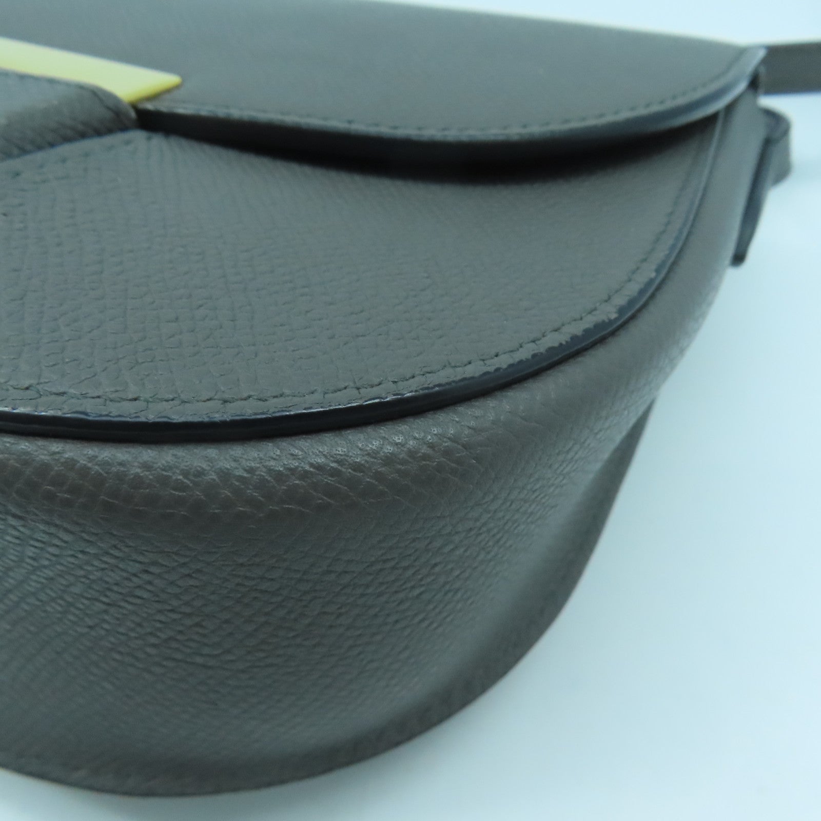 CELINE Trotter Gold Buckle Shoulder Bag in Cowhide Leather Gray