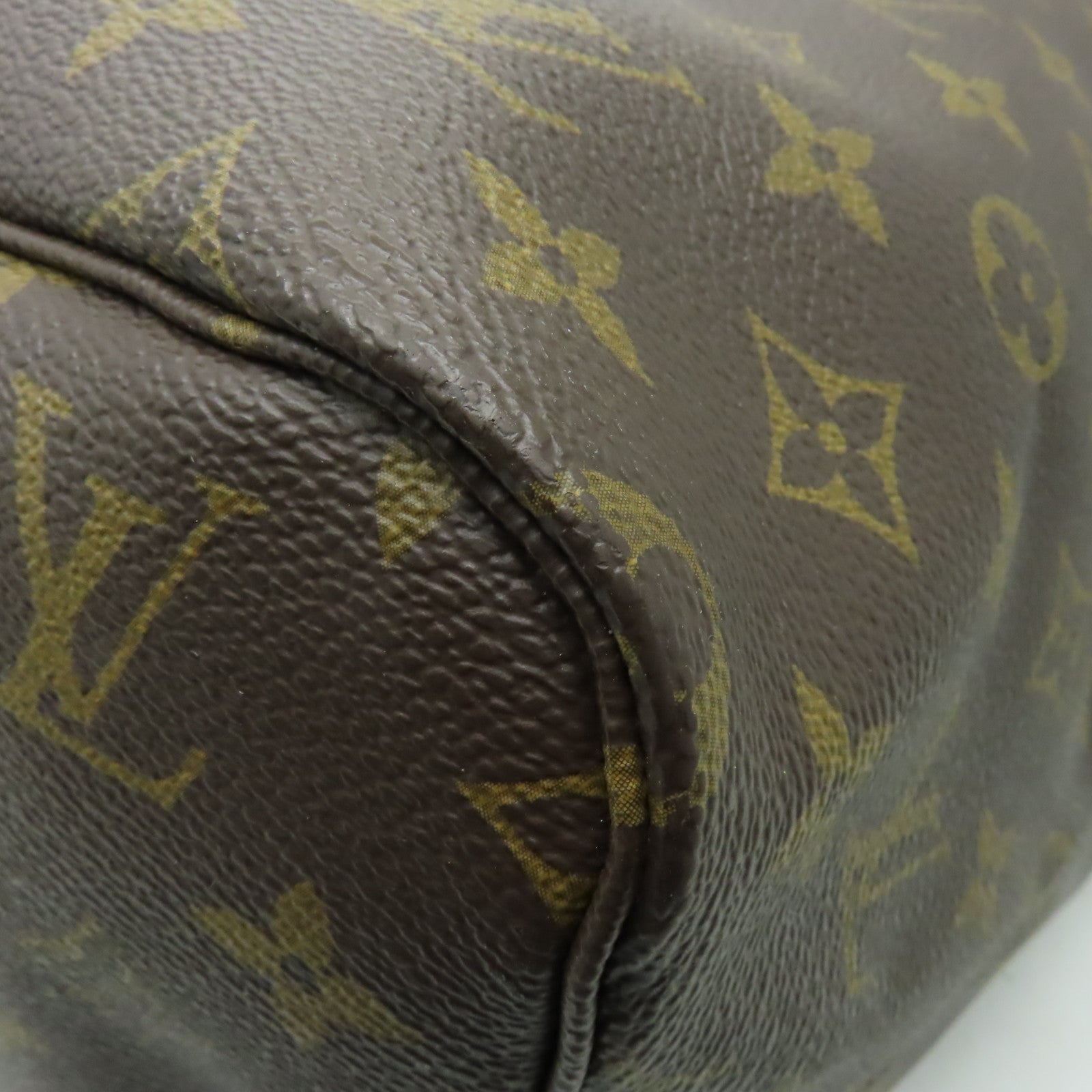 LOUIS VUITTON Monogram Neverfull GM金扣手挽袋啡色