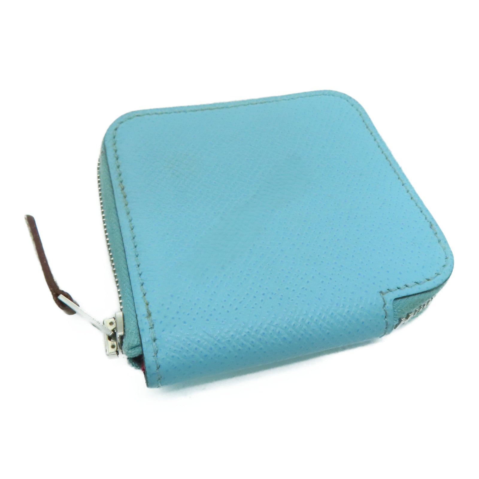 HERMES 【激減優惠】Epsom皮革Silk In Change Purse銀扣零錢包藍色