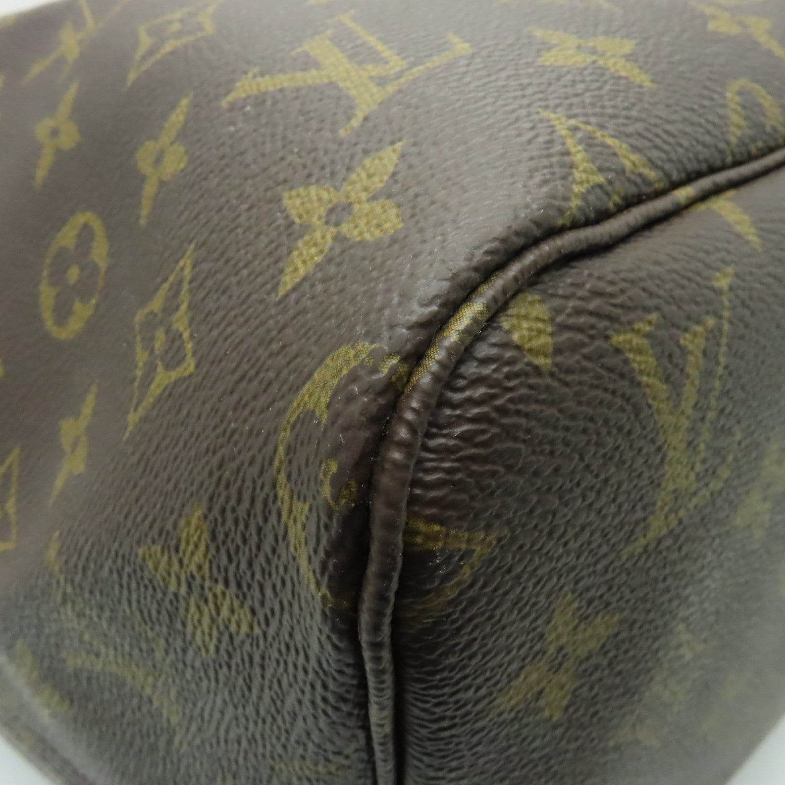 LOUIS VUITTON Monogram Neverfull GM金扣手挽袋啡色