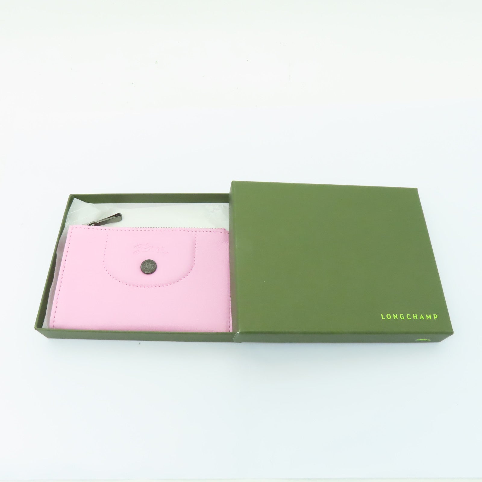 Longchamp 牛皮皮革Coin Case零錢包粉紅色