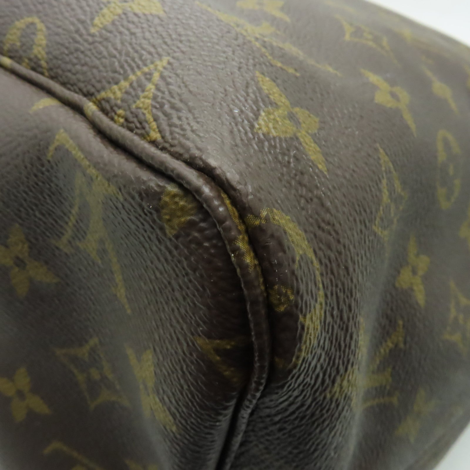 LOUIS VUITTON Monogram Neverfull GM金扣手挽袋啡色