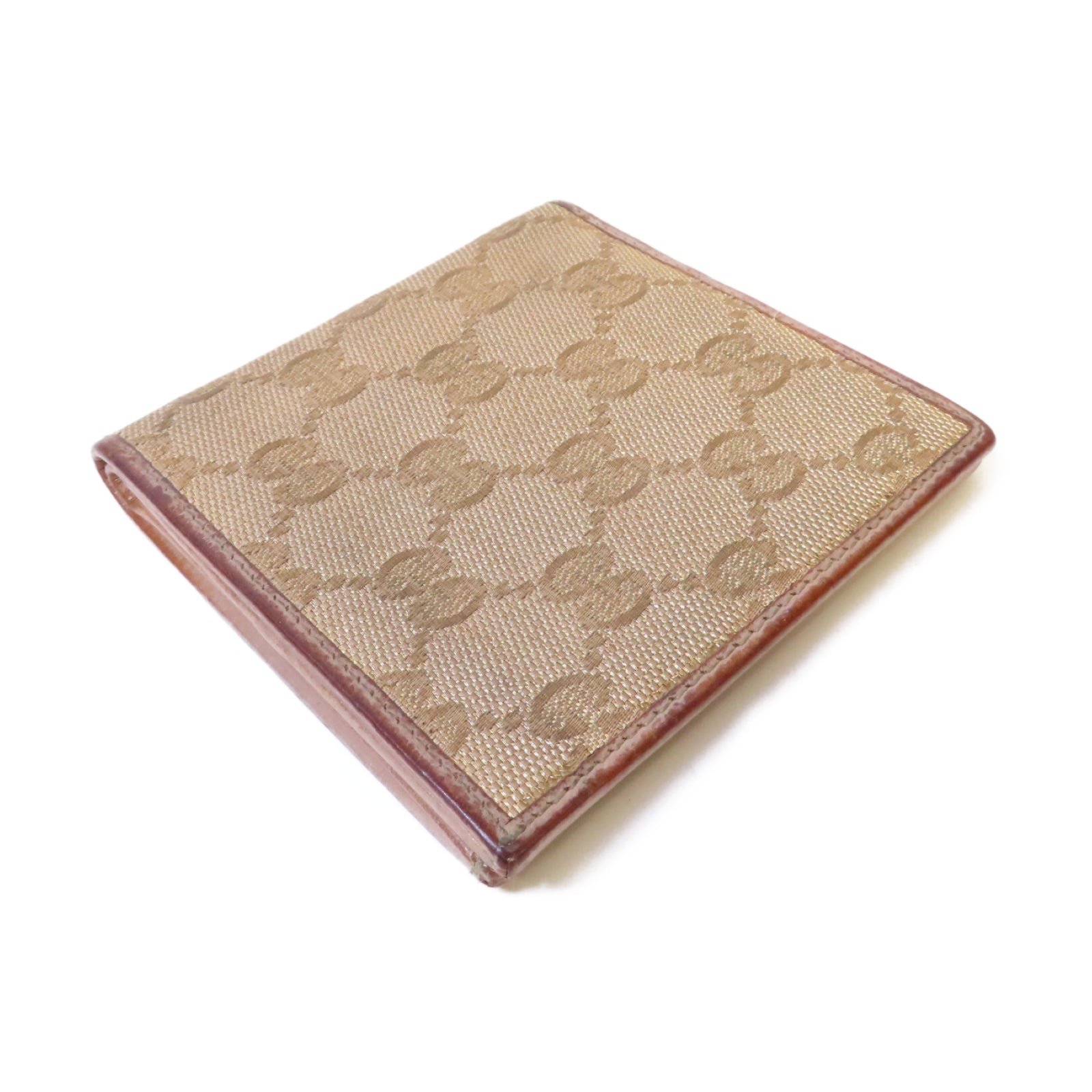 GUCCI 帆布Wallet錢包米色/金色