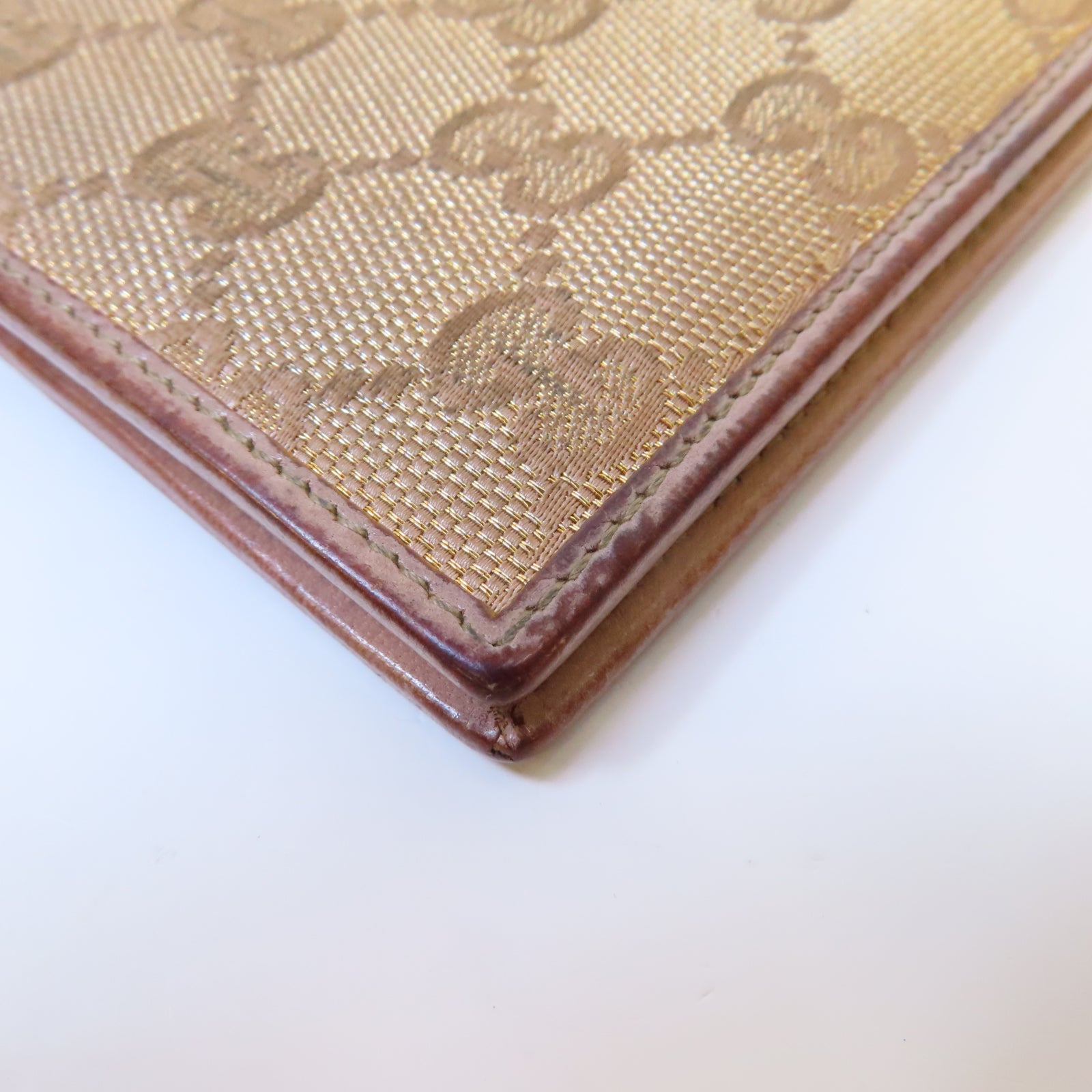 GUCCI 帆布Wallet錢包米色/金色