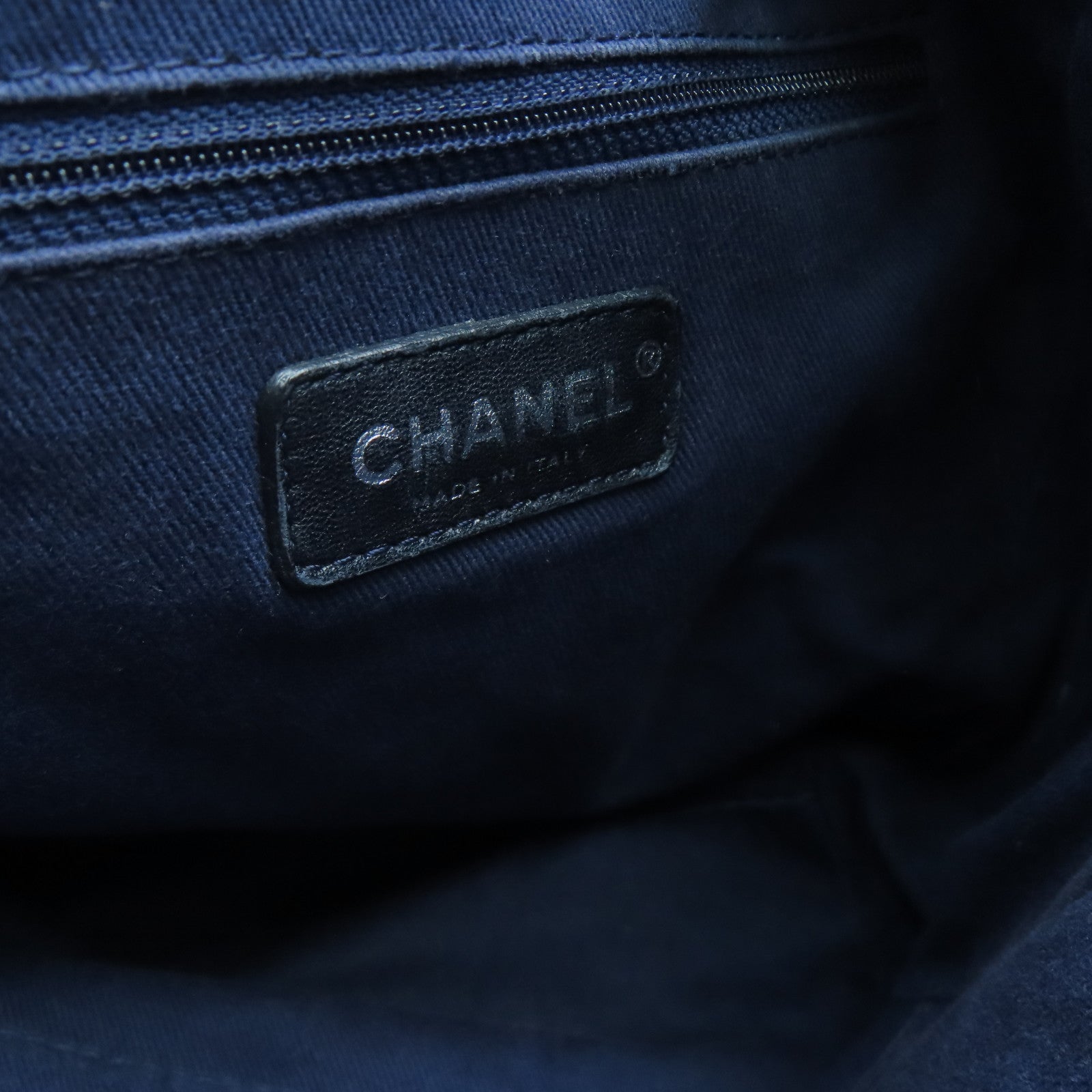 CHANEL 【激減優惠】帆布Deauville Tote Bag銀扣手挽袋藍色