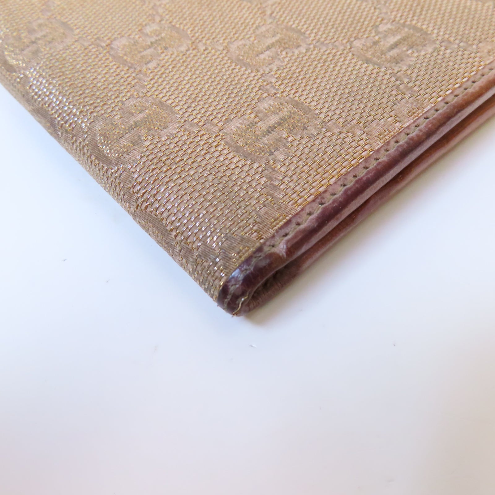 GUCCI 帆布Wallet錢包米色/金色