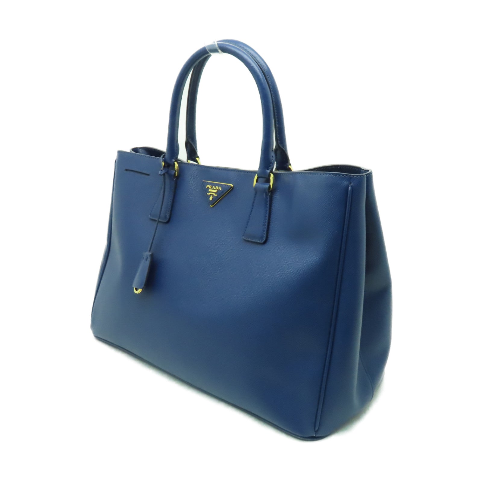 PRADA Saffiano皮革Tote Bag金扣手挽袋藍色