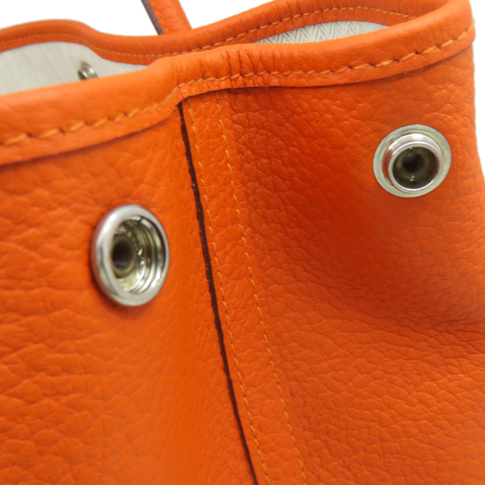 HERMES 【激減優惠】Negonda皮革Garden Party PM Hand Bag手挽袋Feu橙色