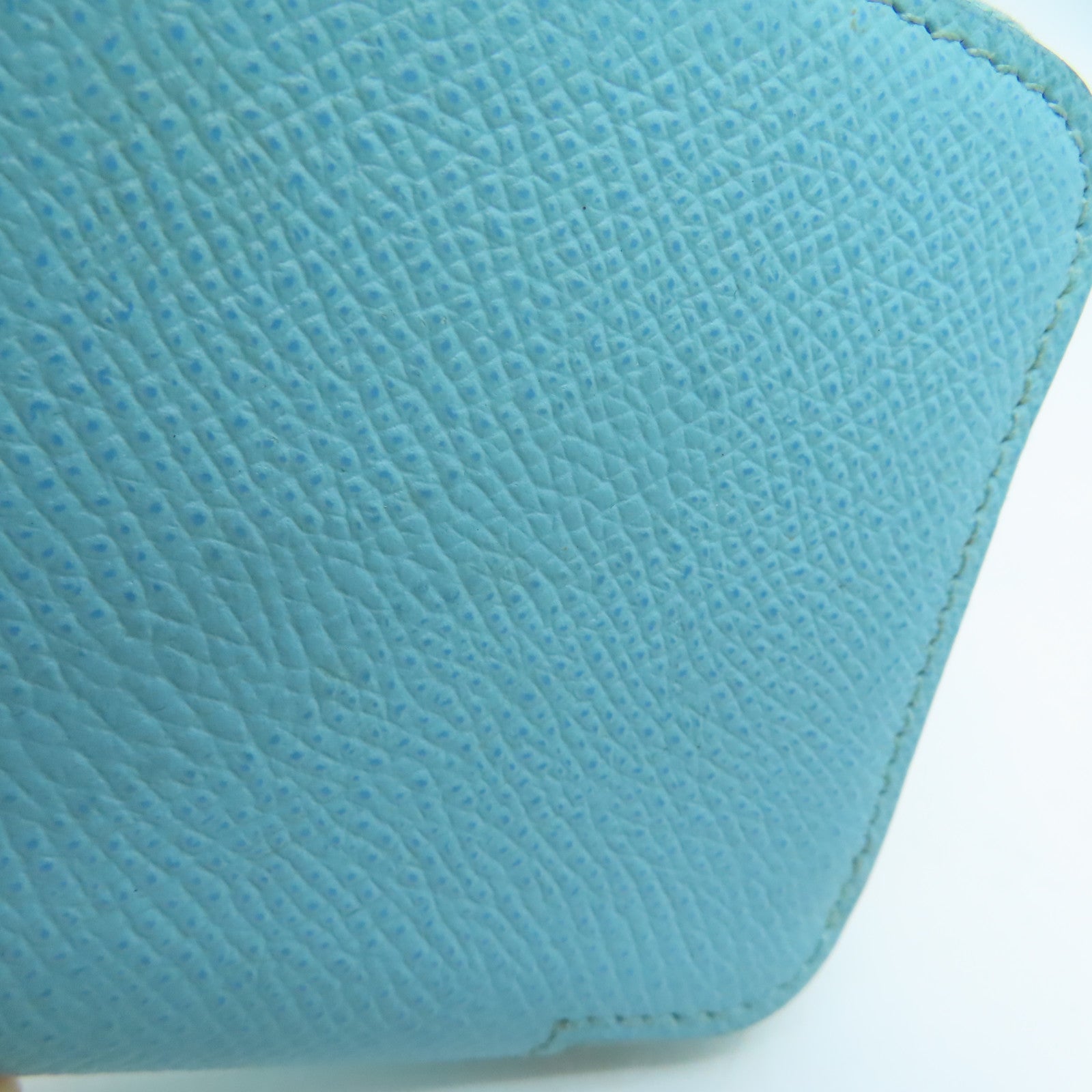 HERMES 【激減優惠】Epsom皮革Silk In Change Purse銀扣零錢包藍色