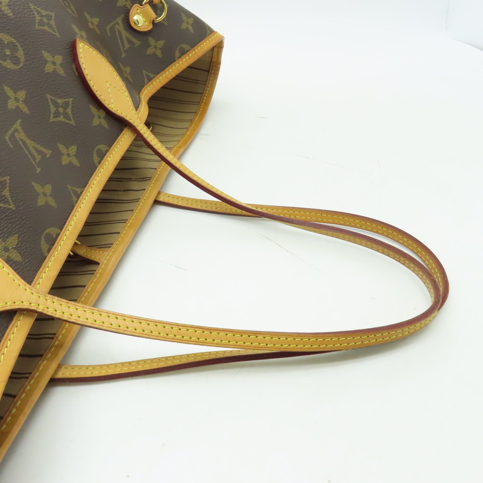 LOUIS VUITTON Monogram Neverfull GM金扣手挽袋啡色