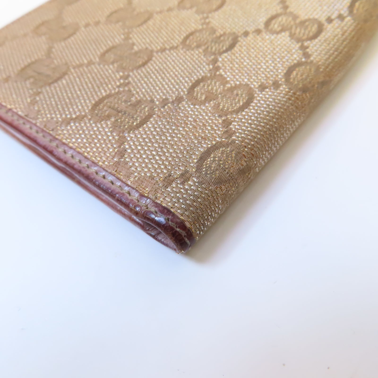 GUCCI 帆布Wallet錢包米色/金色
