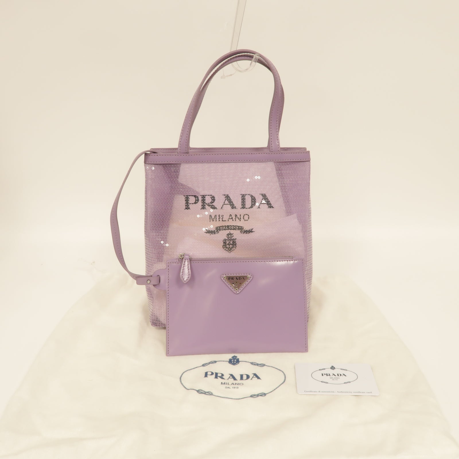 PRADA PVC Mini Tote Bag銀扣手挽袋紫色