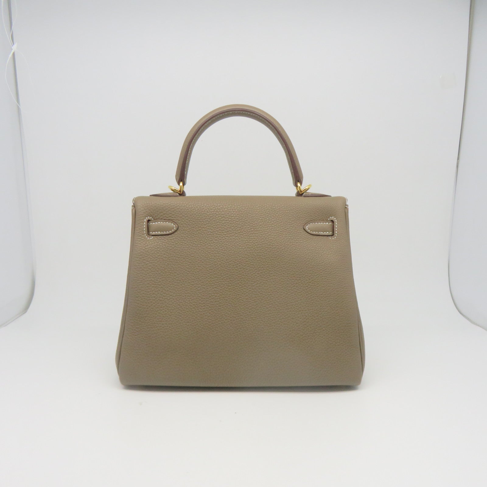 HERMES Togo皮革Kelly 25金扣手挽肩背兩用袋大象灰色