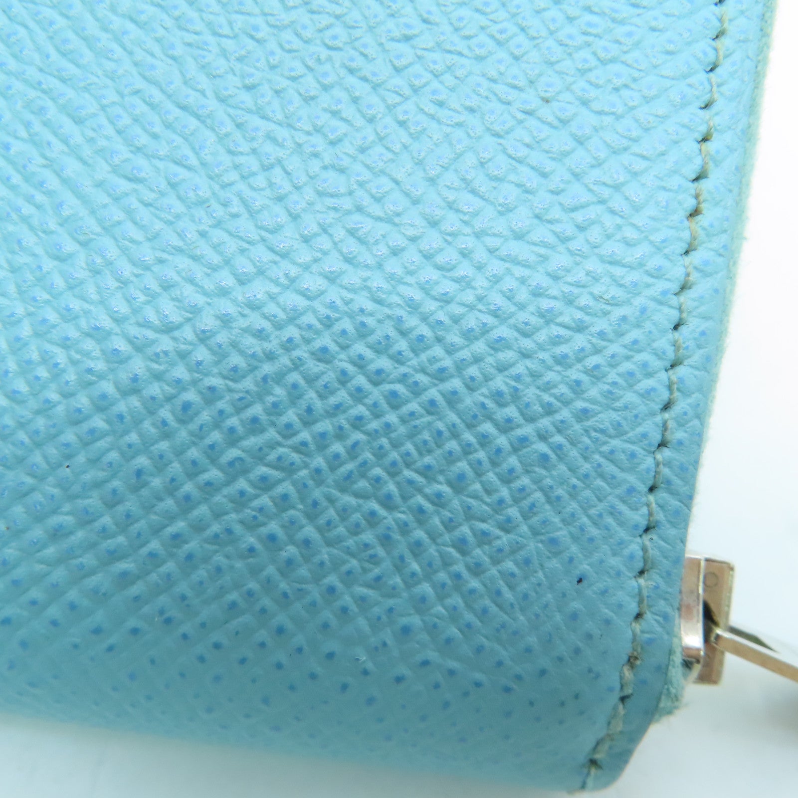 HERMES 【激減優惠】Epsom皮革Silk In Change Purse銀扣零錢包藍色