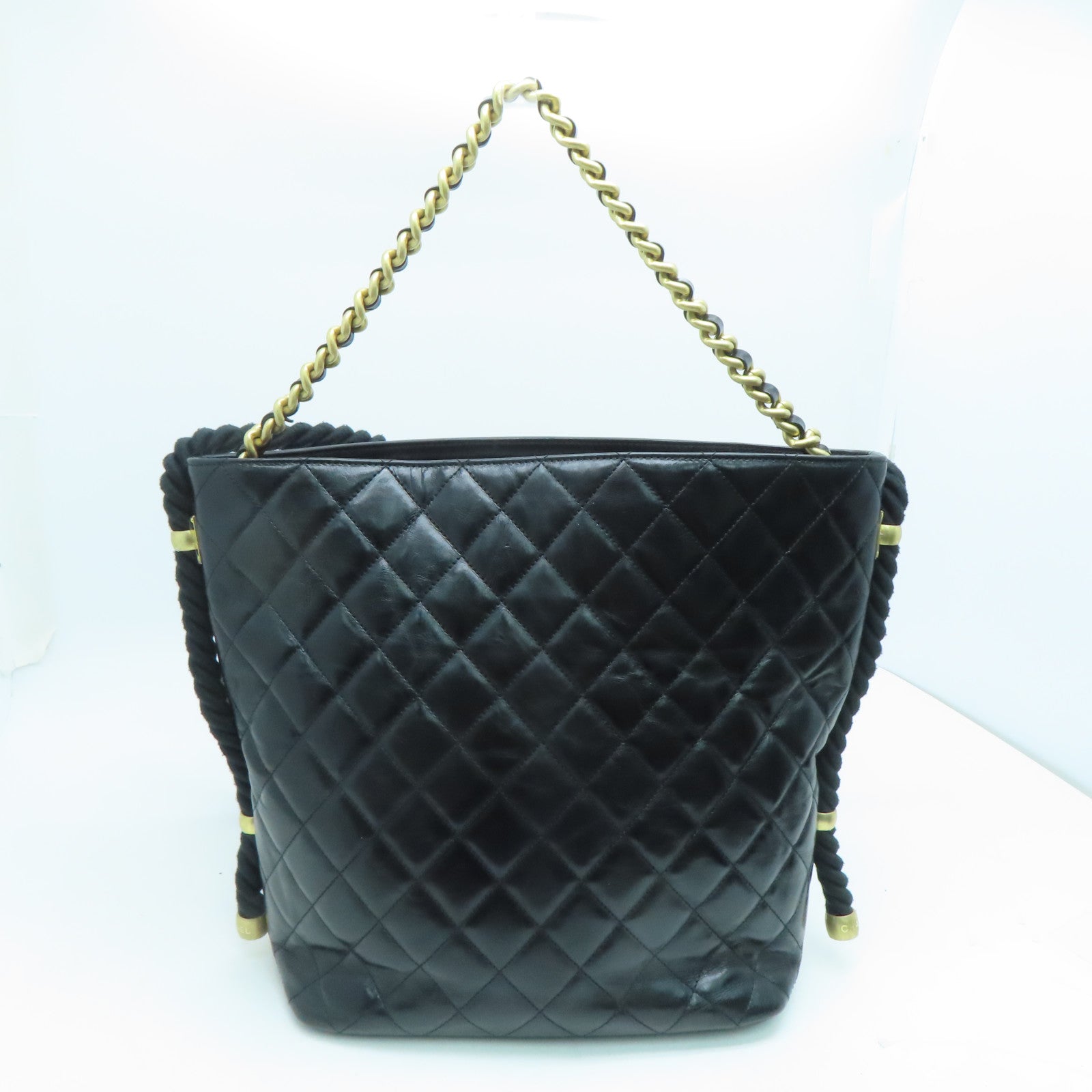 CHANEL 【激減優惠】菱格皮革Shoulder Bag金扣肩背袋黑色