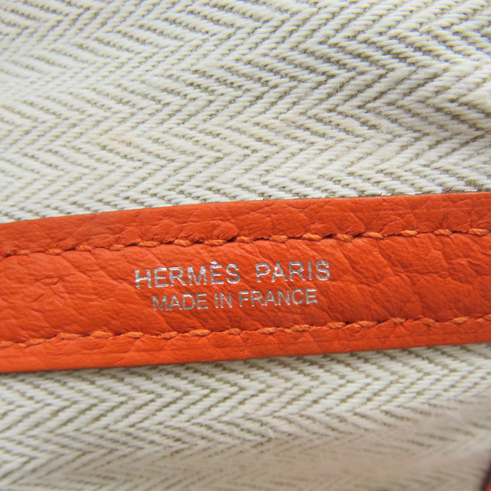 HERMES 【激減優惠】Negonda皮革Garden Party PM Hand Bag手挽袋Feu橙色