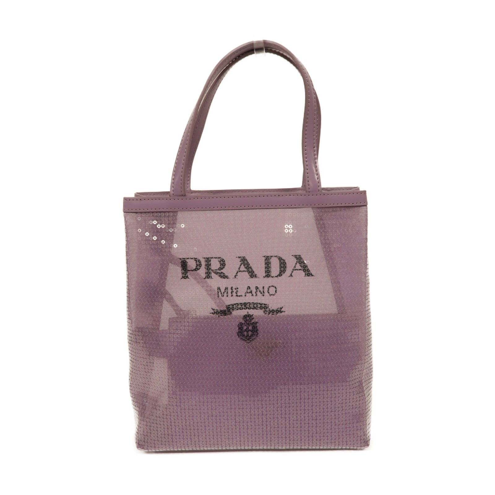 PRADA PVC Mini Tote Bag銀扣手挽袋紫色