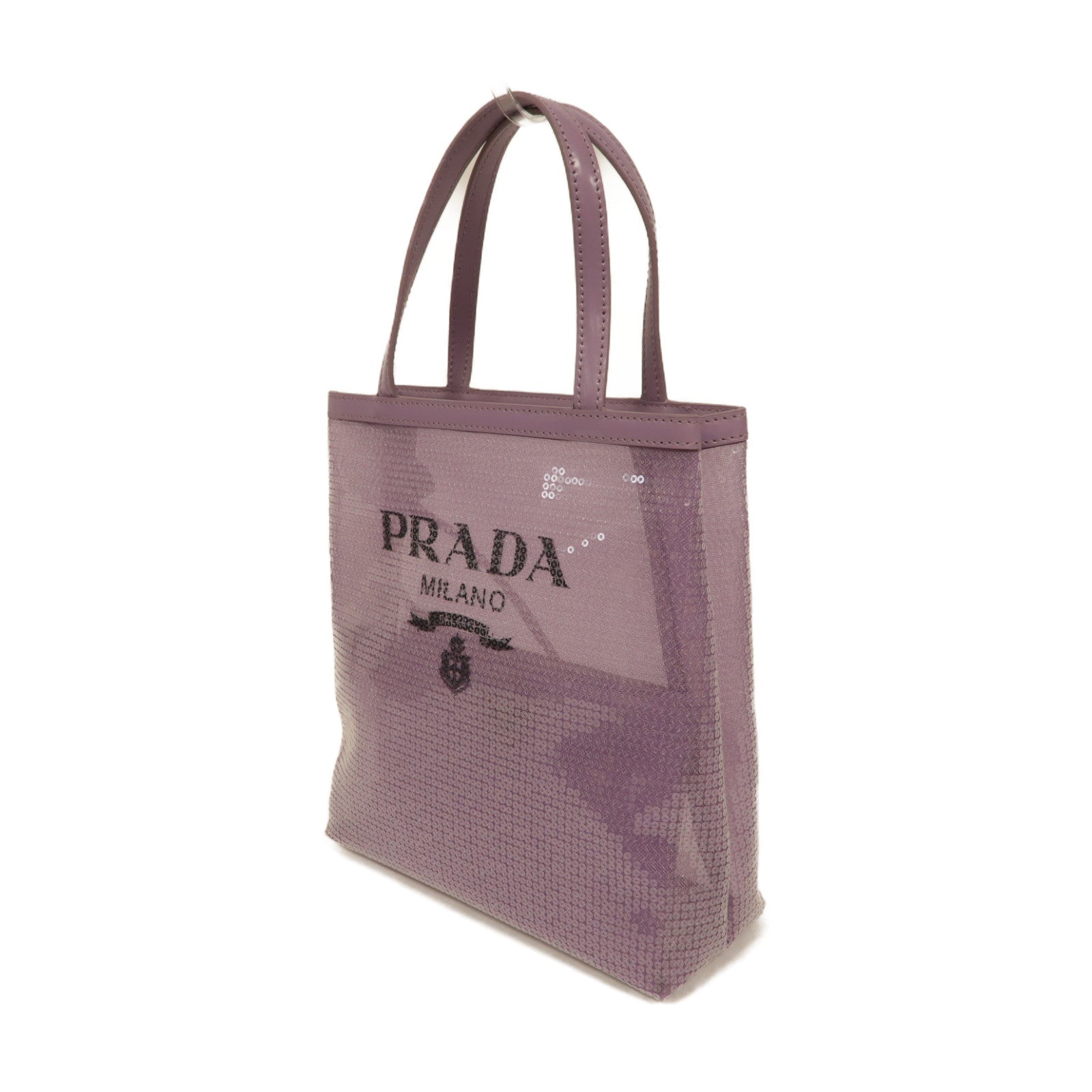 PRADA PVC Mini Tote Bag銀扣手挽袋紫色